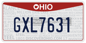 GXL7631  license plate in OH