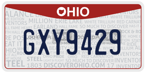GXY9429  license plate in OH
