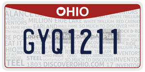 GYQ1211  license plate in OH