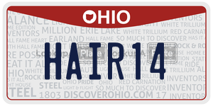 HAIR14  license plate in OH