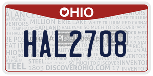 HAL2708  license plate in OH