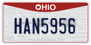 HAN5956 license plate in Ohio
