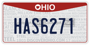 HAS6271 license plate in Ohio