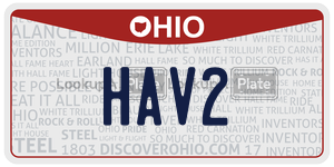 HAV2 license plate in Ohio