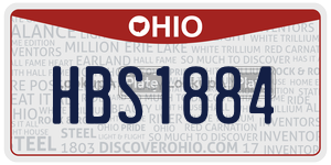 HBS1884  license plate in OH