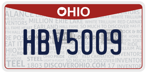 HBV5009  license plate in OH