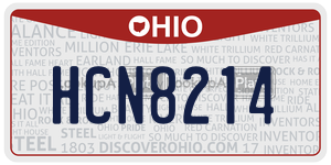 HCN8214 license plate in Ohio