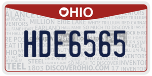 HDE6565  license plate in OH