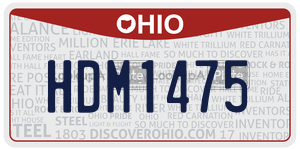 HDM1475 license plate in Ohio