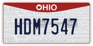 HDM7547 license plate in Ohio