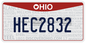 HEC2832 license plate in Ohio