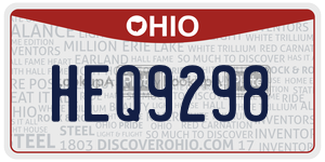 HEQ9298 license plate in Ohio