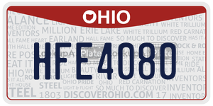 HFE4080 license plate in Ohio