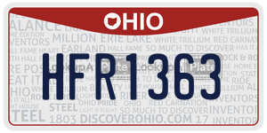 HFR1363  license plate in OH