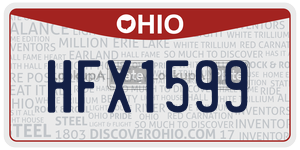 HFX1599 license plate in Ohio