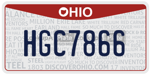 HGC7866 license plate in Ohio