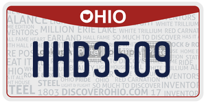 HHB3509  license plate in OH