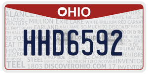 HHD6592 license plate in Ohio