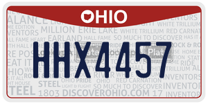 HHX4457 license plate in Ohio