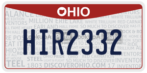 HIR2332 license plate in Ohio