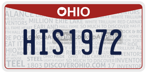 HIS1972  license plate in OH
