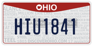 HIU1841  license plate in OH