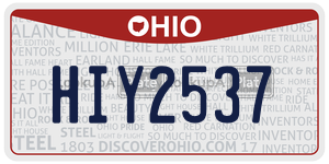 HIY2537  license plate in OH