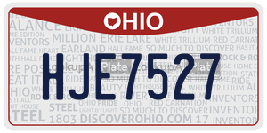 HJE7527  license plate in OH