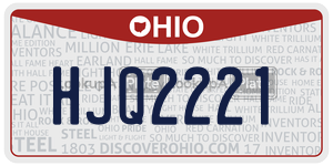 HJQ2221  license plate in OH