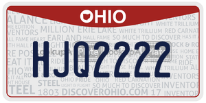 HJQ2222  license plate in OH