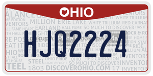 HJQ2224  license plate in OH