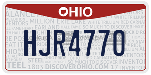 HJR4770  license plate in OH