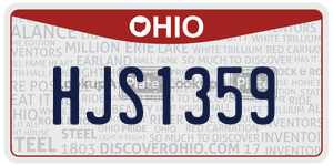 HJS1359 license plate in Ohio