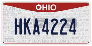 HKA4224  license plate in OH