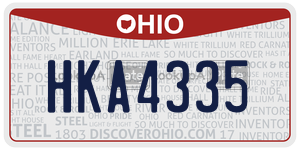 HKA4335  license plate in OH