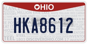 HKA8612  license plate in OH