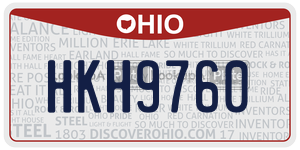 HKH9760  license plate in OH