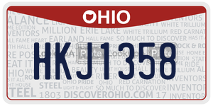 HKJ1358 license plate in Ohio