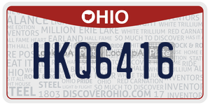 HKQ6416 license plate in Ohio