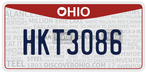 HKT3086 license plate in Ohio