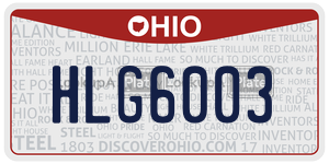 HLG6003  license plate in OH