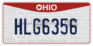 HLG6356  license plate in OH