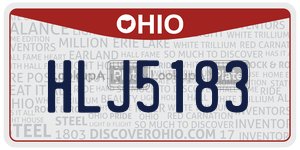HLJ5183  license plate in OH