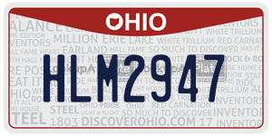 HLM2947 license plate in Ohio