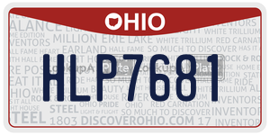 HLP7681 license plate in Ohio