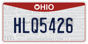 HLQ5426 license plate in Ohio