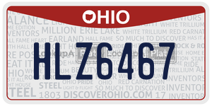 HLZ6467  license plate in OH