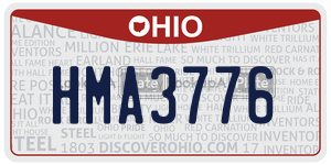 HMA3776  license plate in OH