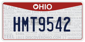 HMT9542  license plate in OH