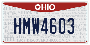 HMW4603 license plate in Ohio